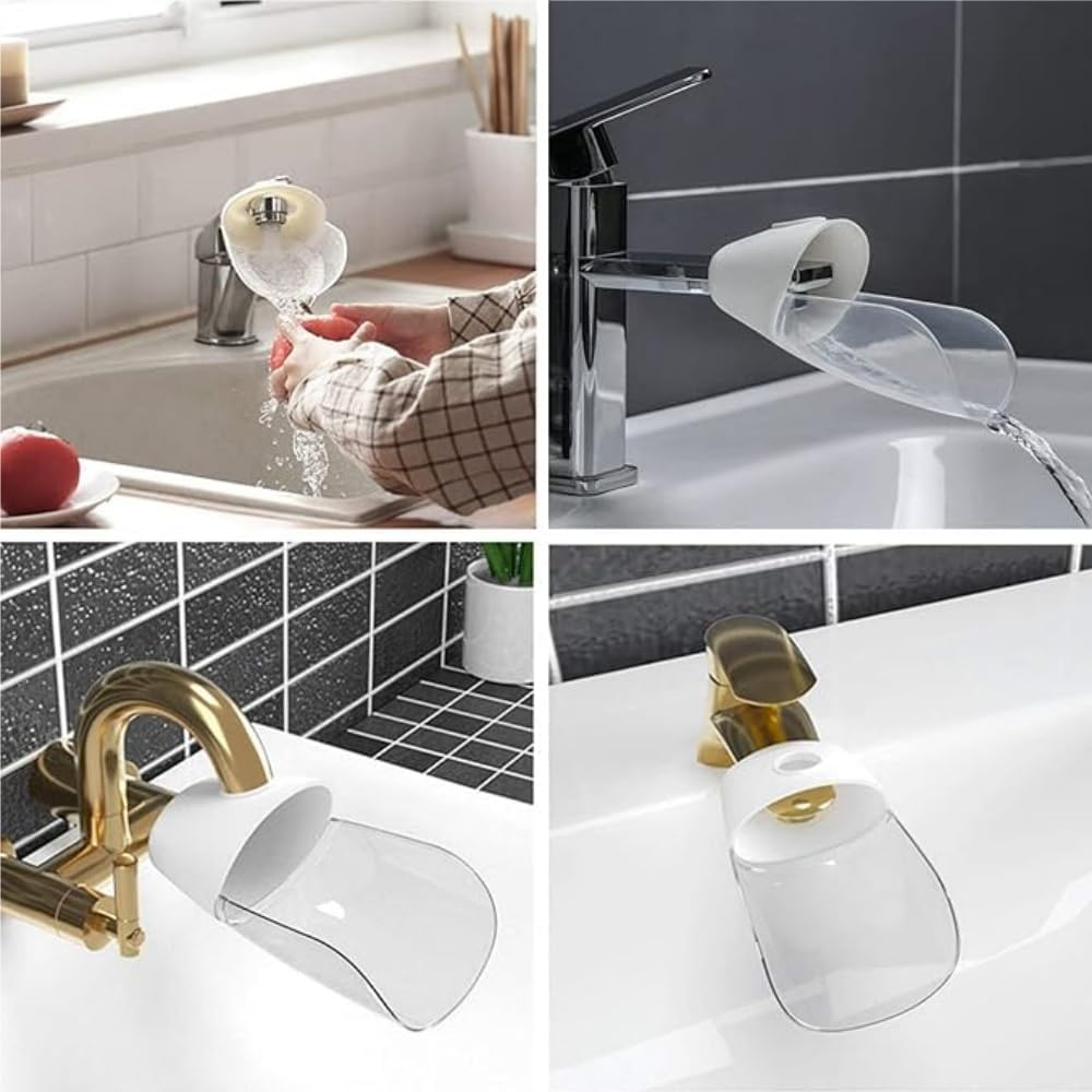 Faucet Extender Tub and Sink Handle Extender, 2Pcs Bath Spout Extender Washing Sink Handle Extender, Guide Sink Extender Fits Most Faucets image number 4