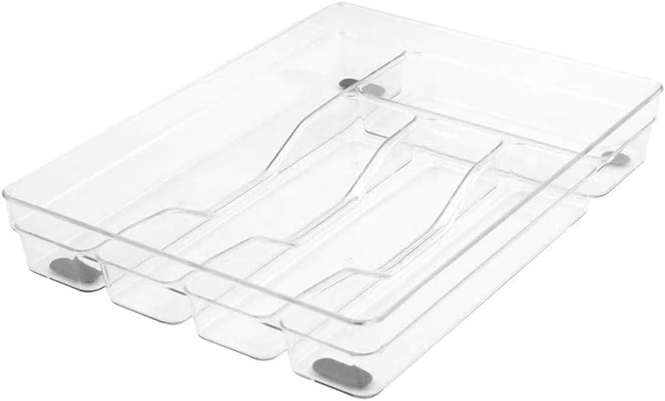 Glad Silverware Organizer Plastic Tray - Kitchen Cutlery Holder for Flatware and Utensil Drawers, Clear image number 4