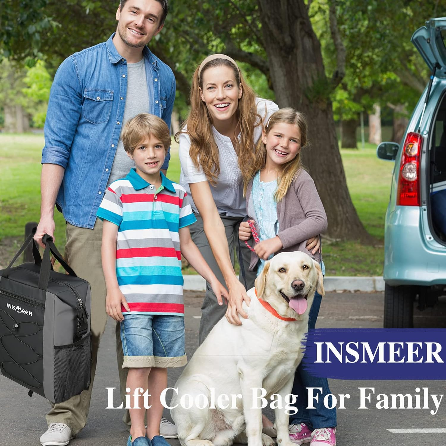 INSMEER Cooler Backpack, 36 Can Leakproof Cooler Bag with 2 Compartments/Bottle Opener/Comfort Shoulder Pad/Elastic Rope for Blanket, 25L Lightweight Soft Backpack Cooler Camping Hiking image number 1