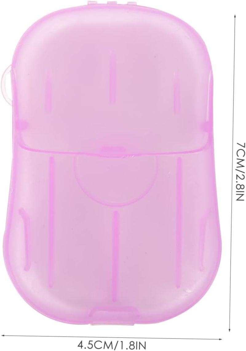 Outanaya Travel Soap Sheets Portable Soap Slices Convenient Box for Easy Hand Washing for Camping Outdoor Adventures and Travel Toiletry Needs Safe and Pleasant to Use - Purple image number 2