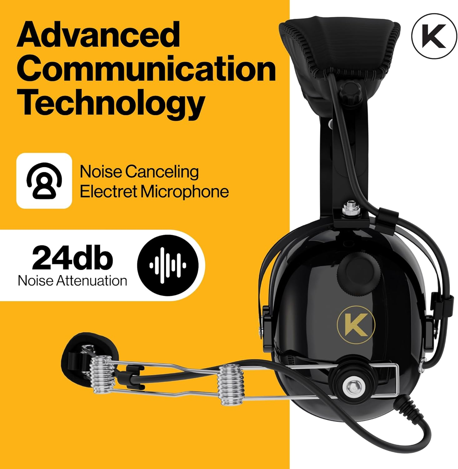 KORE AVIATION P1 General Aviation Headset for Pilots | Mono, Passive Noise Reduction, Noise Canceling Microphone, Acoustic Ear Cup, AUX Port, GA Dual Plug with Headset Bag (2 Items) image number 4