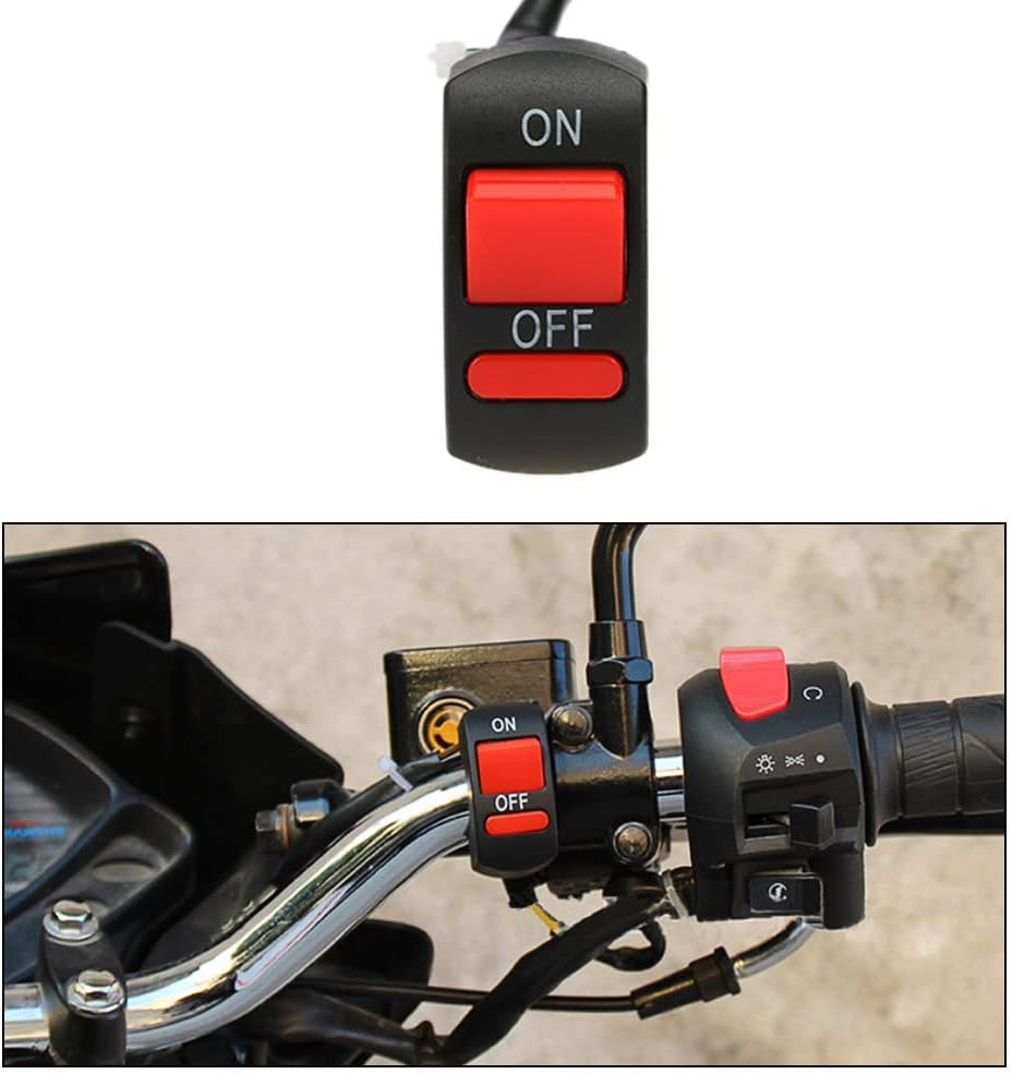 Domary Universal Motorcycle ATV Bike Handlebar Light Switch on off Button image number 1