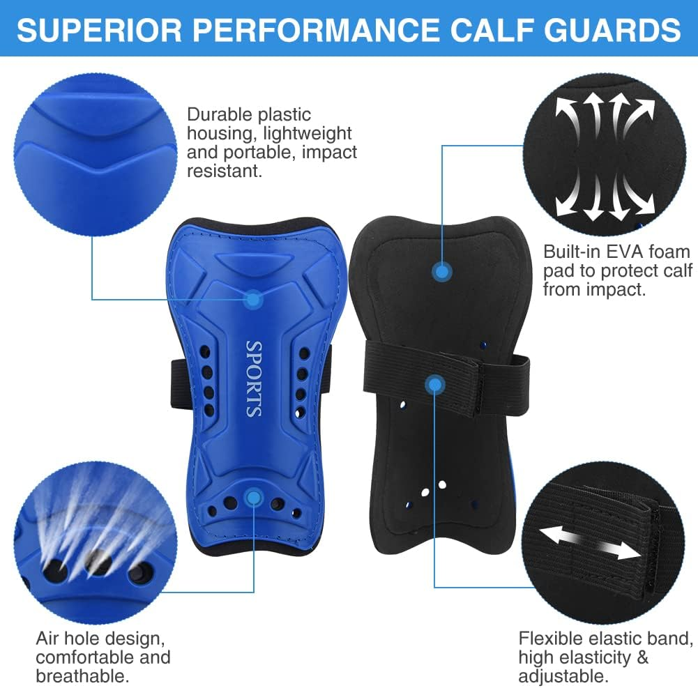 3 Pairs Youth Soccer Shin Guards - Impact Resistant Kids Soccer Shins Guards + 3 Pairs Long Soccers Socks, Flexible Football Shin Pads Protectors for 6-15 Years Old Boys Girls Children Teenagers image number 2