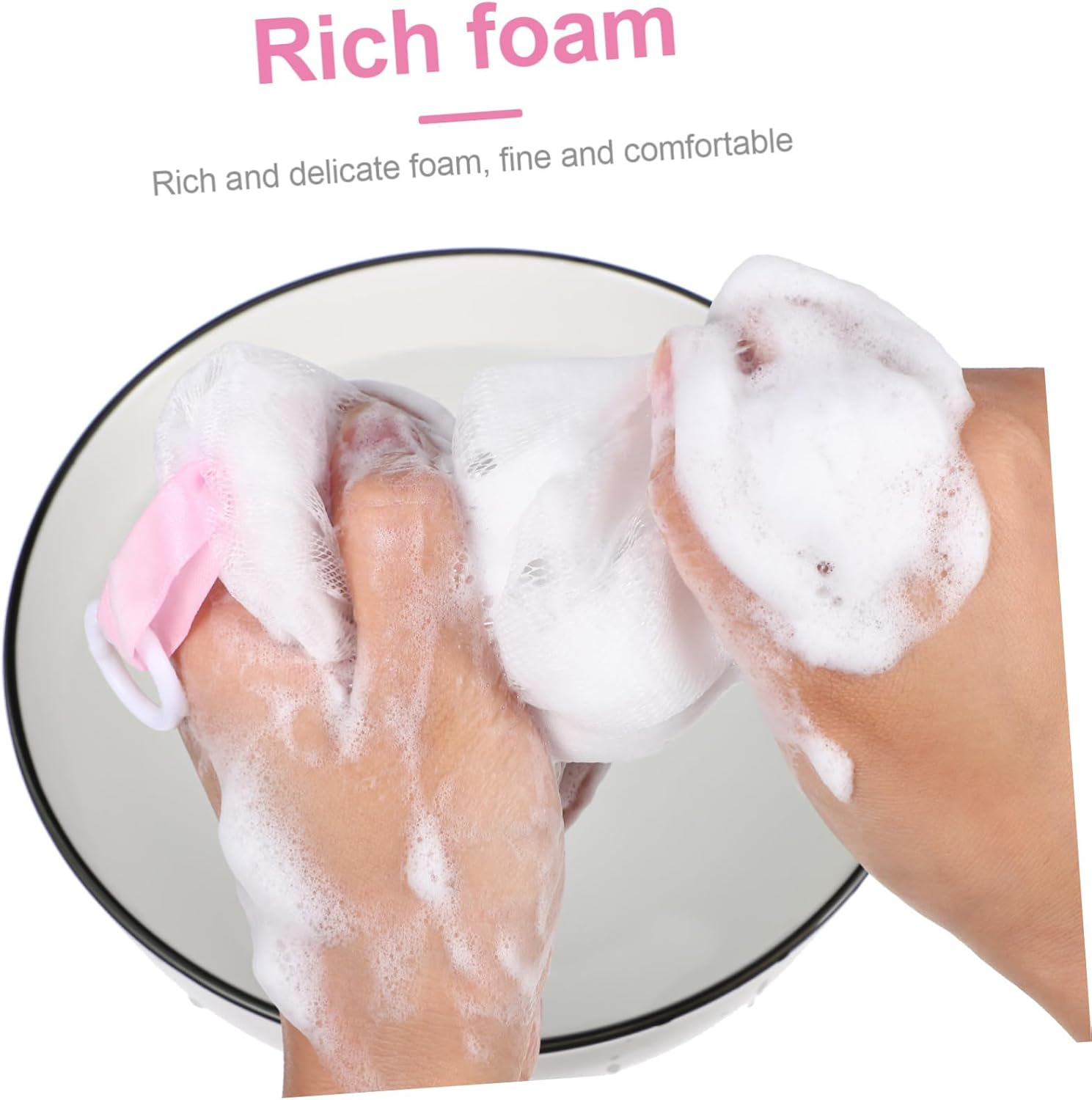 Angoily 3 Pcs Japanese Soap Foaming Net Pouches Soap Saver Bags Drawstring Exfoliating Shower Supplies for Body and Facial Cleansing image number 2