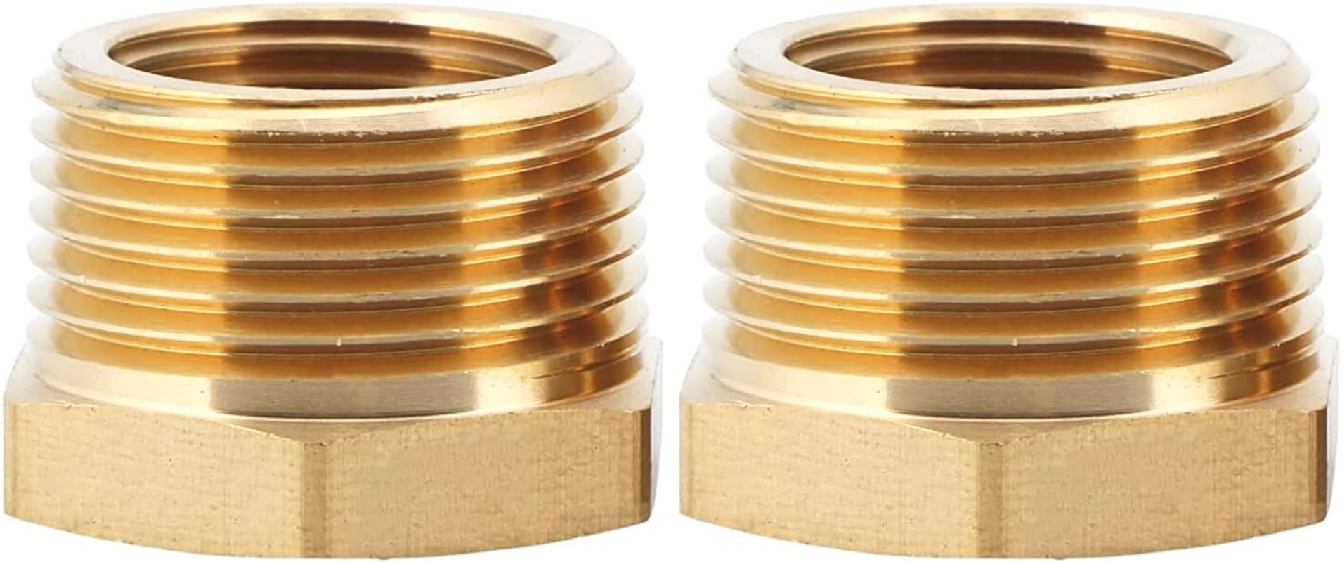 2Pcs 1" NPT Male X 3/4" NPT Female Brass Reducer Hex Bushing Threaded Fitting Adapter by CX WONDERLAND image number 6