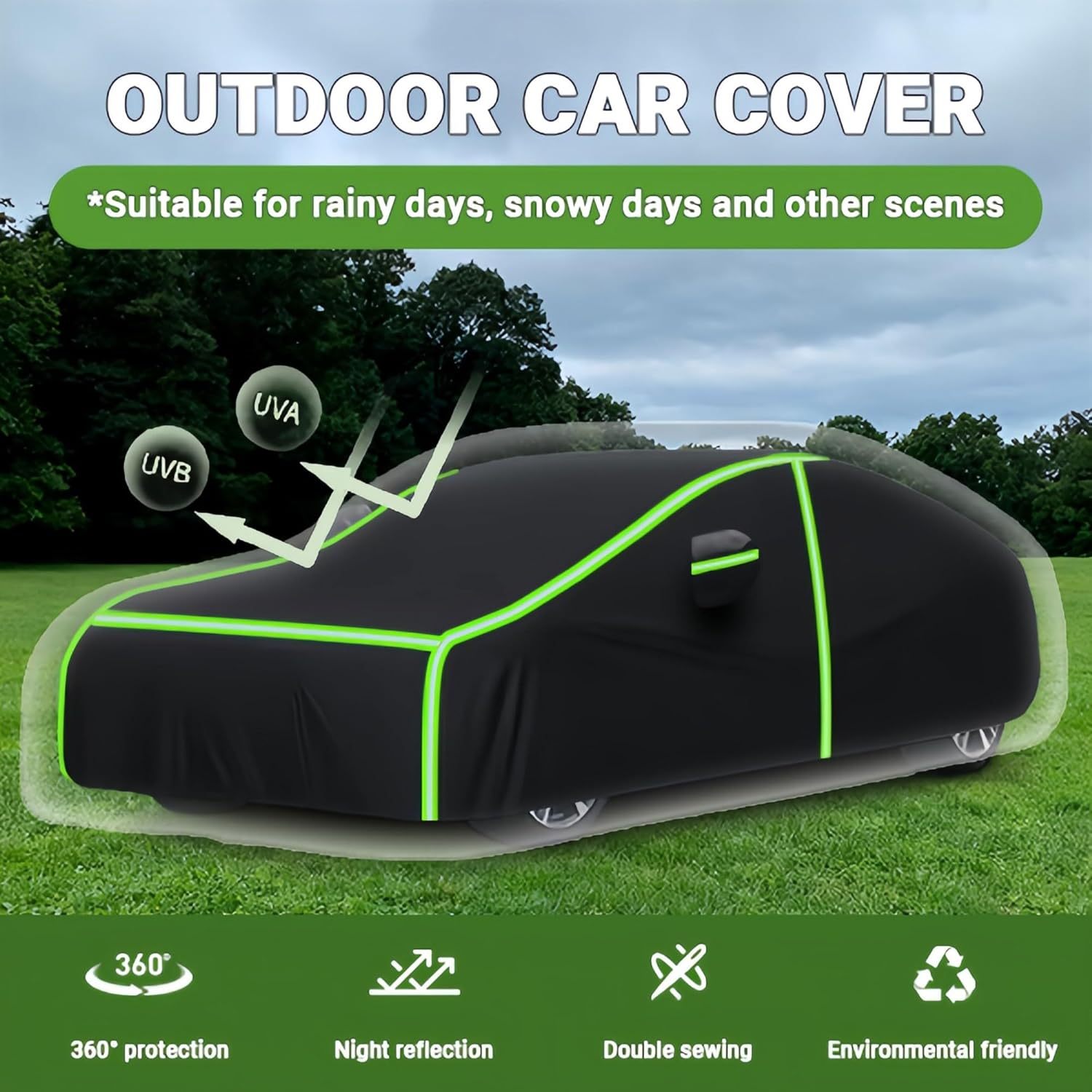 Full Car Covers,For Ford Model B (Model B) 1934,Waterproof Uv-Resistant 210D Oxford Rainproof Snowproof Frostproof Effectively.Six Wide Reflective Stripes with Zipper Fit on Suvs/Sedans
