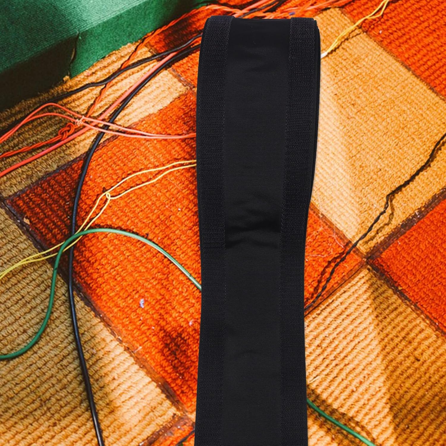 POPETPOP Cable Floor Strip Cord Cover: 12M Floor Cord Cover Wire Carpet Cable Management - Black Wire Cover for Floor, Protect Cords and Prevent a Trip Hazard for Home Office image number 1