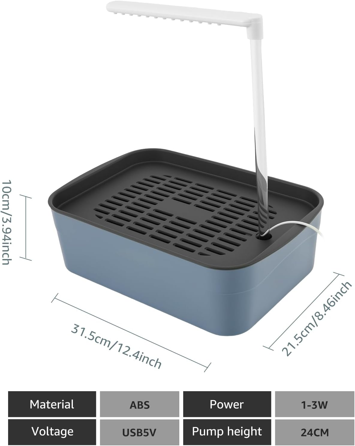 Automatic ABS Bird Bath Shower with Circulating Faucet for Pet Bird Low Noise Parrot Bathtub Long Lasting Electric Cockatiel Bathing Pool for Budgie Lovebird image number 3