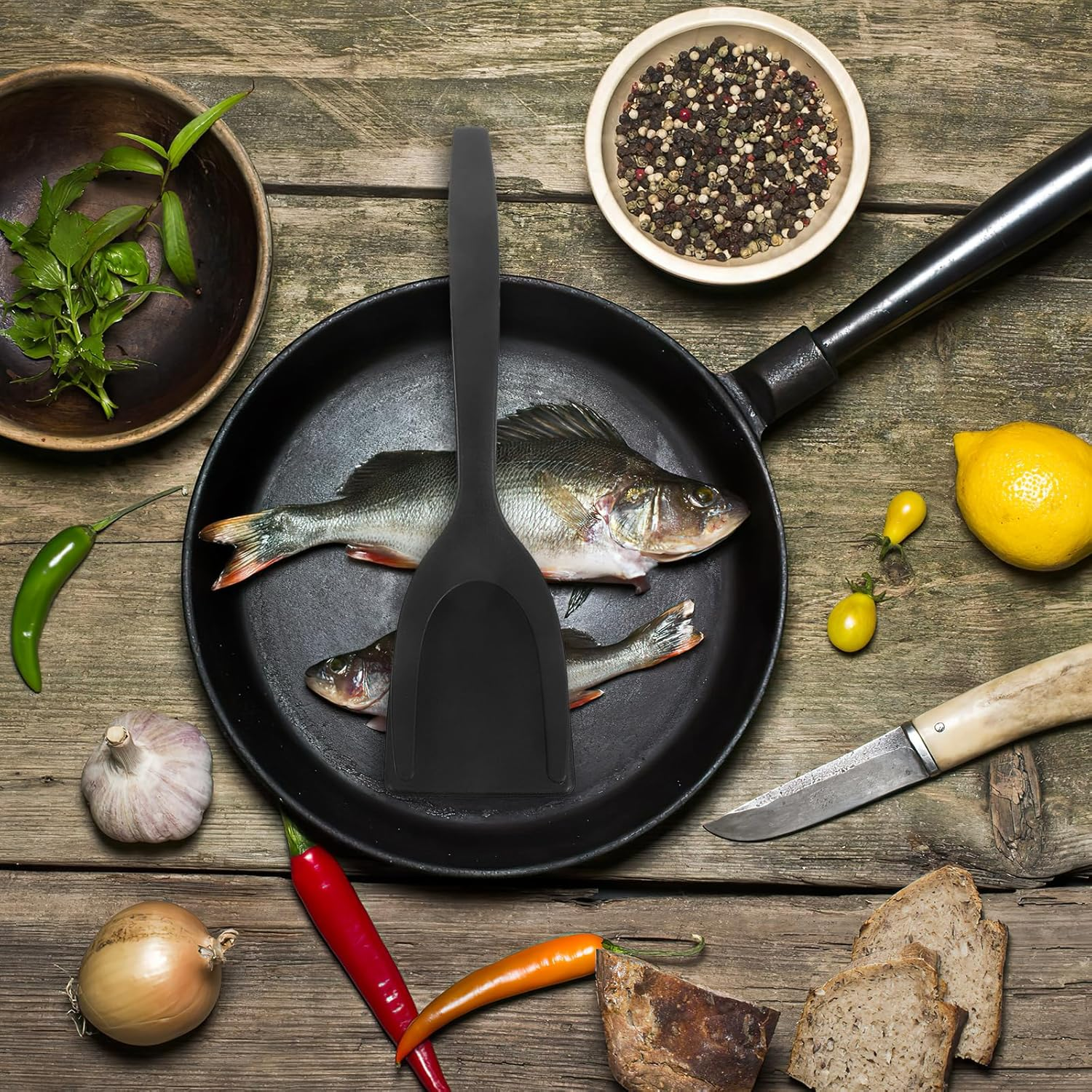 Alipis 2 in 1 Grip and Flip Spatula Egg Spatula Tongs Egg Flipper Tong Pancake Fish Turner Double Sided Toast Bread Omelet Making for Home Kitchen Cooking Tool 3Pcs image number 4