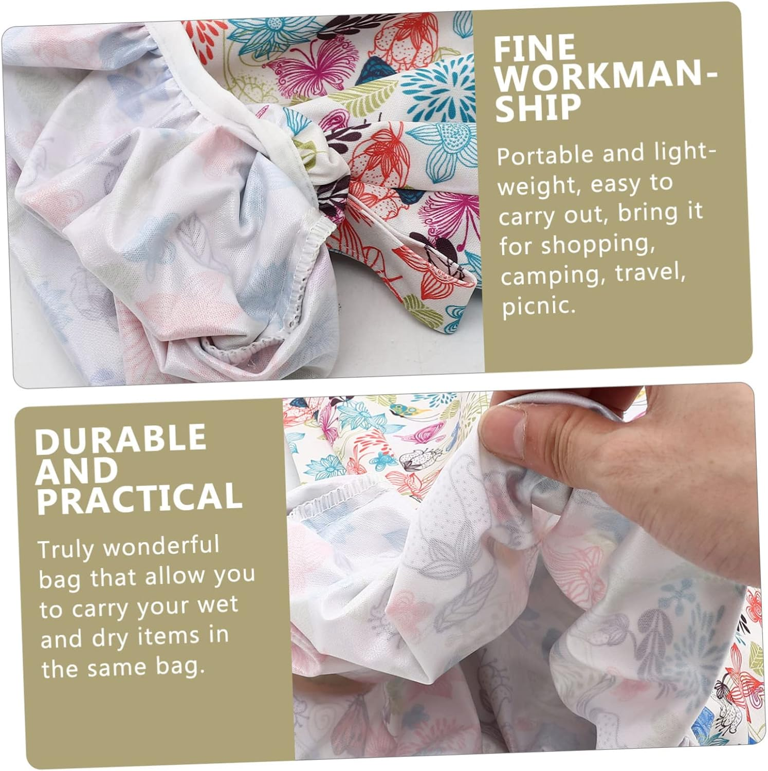 Reusable Cloth Diaper Pail Wet Bags Elastic Edge for Baby Diapers Storage 02 for Nursery and Travel image number 5