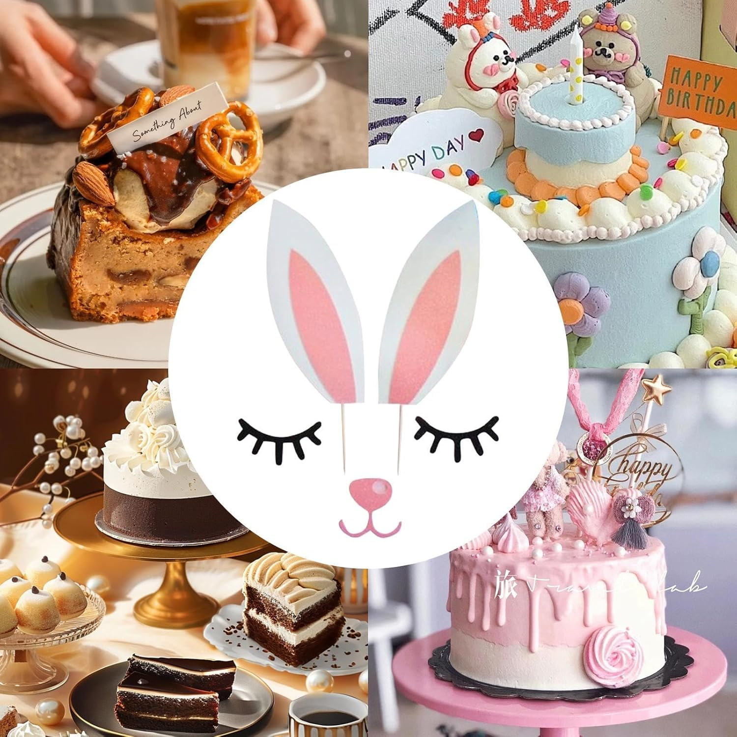 Antler Cake Topper - Cake Topper Cake Decoration Rabbit Ears Antler - Cake Dessert Toppers Cake Decorating Supplies Safe for Wedding Christmas