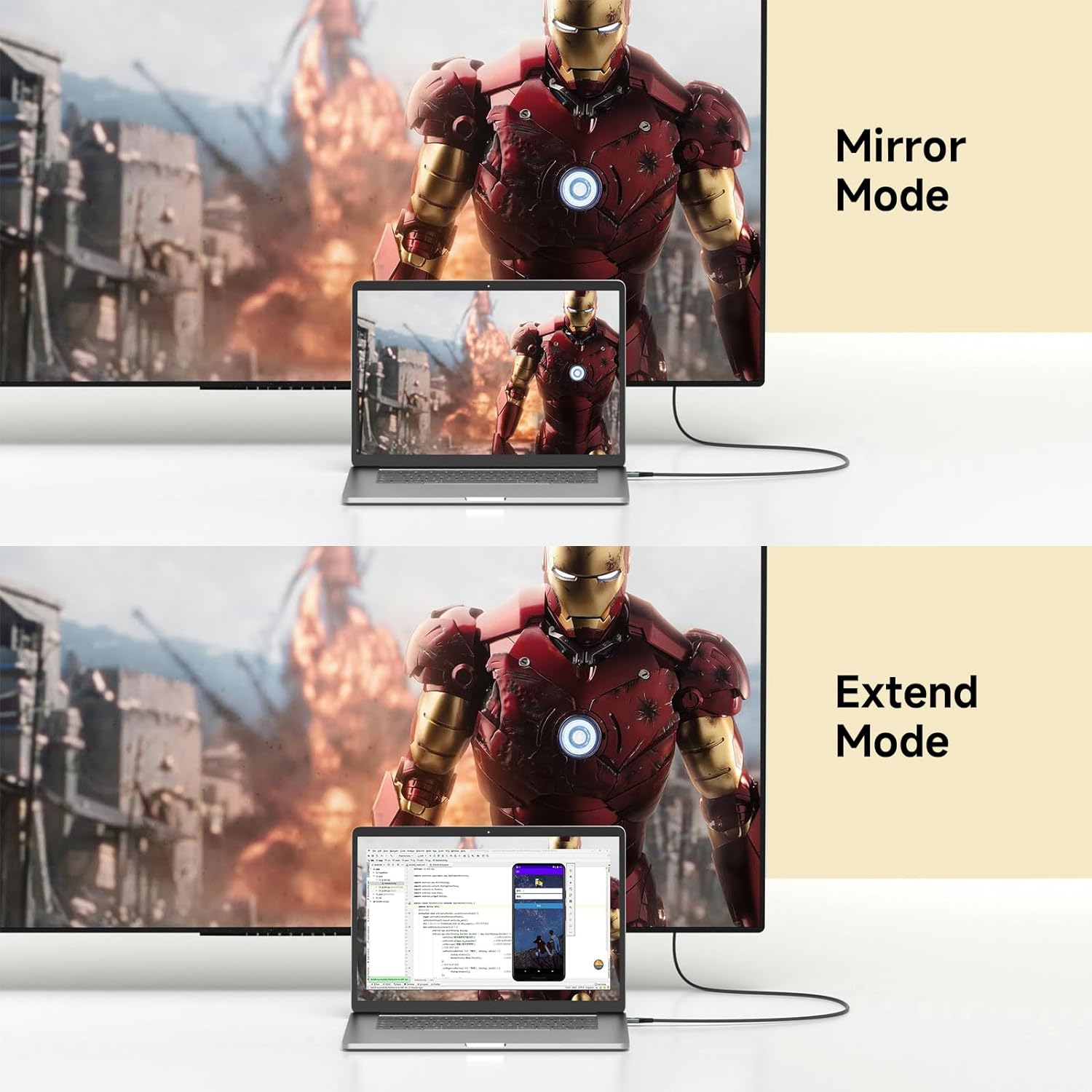 USB-C to HDMI Cable 1M, Sweguard Type C to 4K HDMI Cord Compatible with Iphone 16 15 Pro Max Macbook Ipad Pro Imac,Surface Book,Chromebook Pixel Yoga 920,Samsung Galaxy S24 S23 S22 S21 S20 S10 S9 S8+