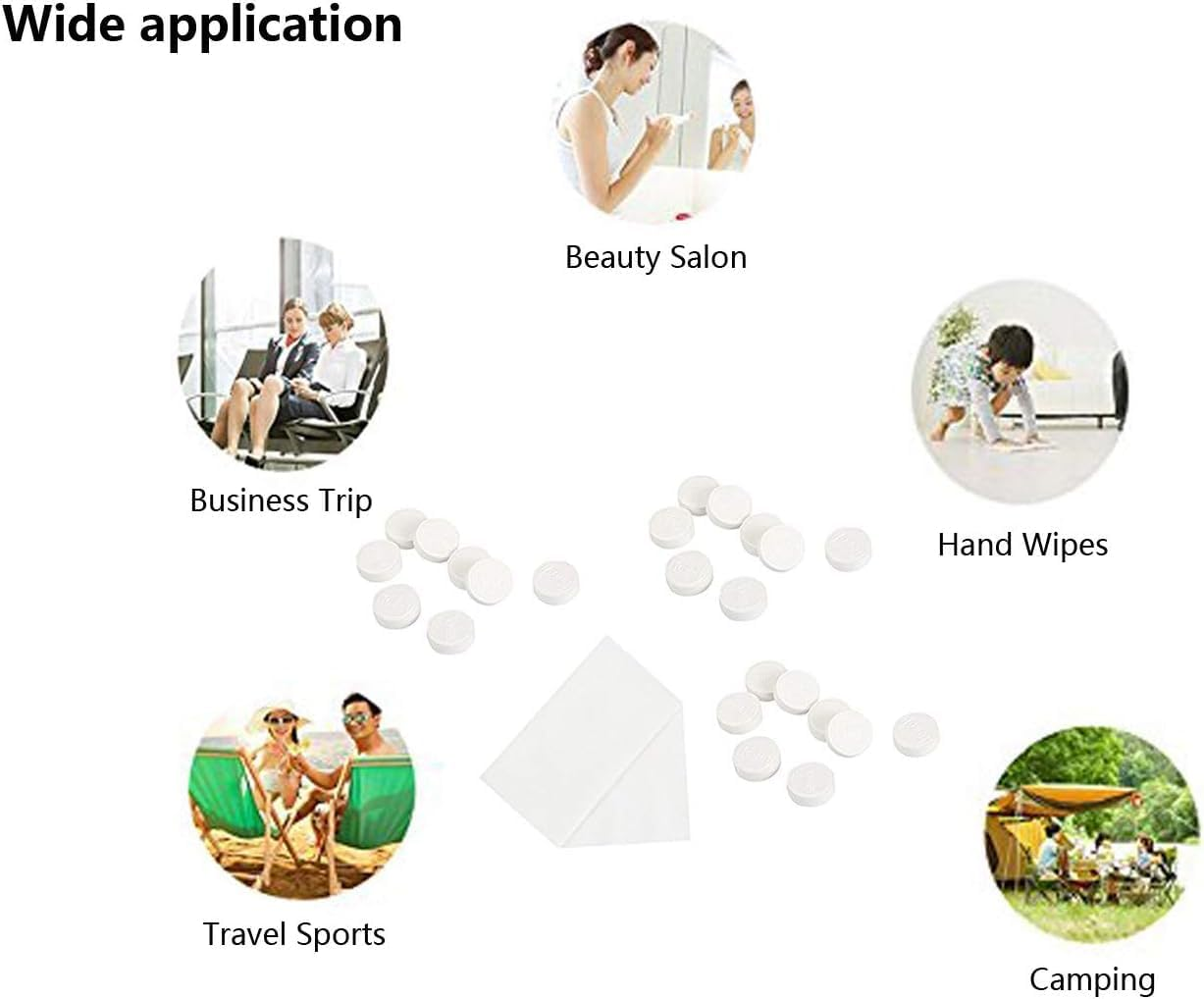 200 Pieces Compressed Towels, Portable Disposable Mini Compressed Coin Cotton Soft Durable Reusable Tissue for Travel Sports, Beauty Salon or Home Hand Wipes image number 1