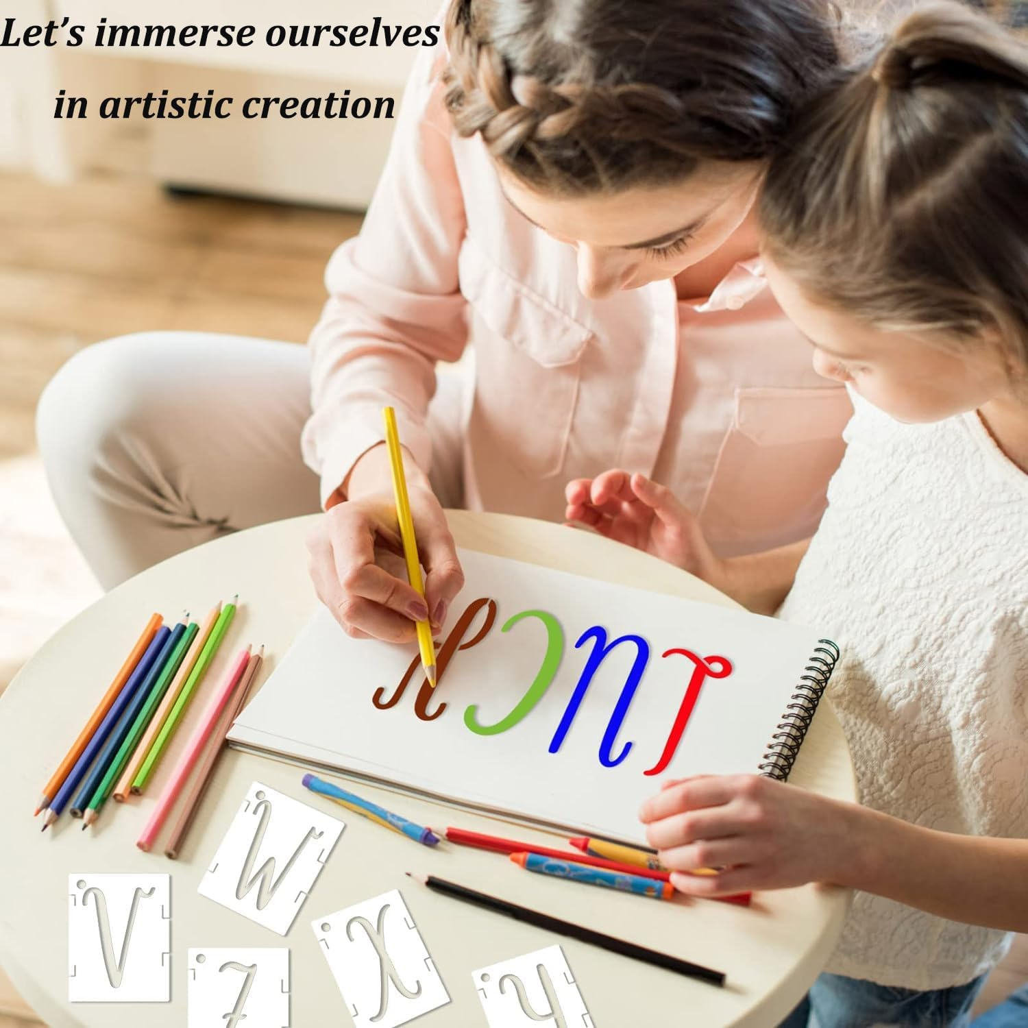 Letter Stencils, 42PCS Large Alphabet Stencils Letters, Reusable Spray Paint, Plastic Letter and Number Templates for Wall Painting DIY Art Projects Decoration image number 3