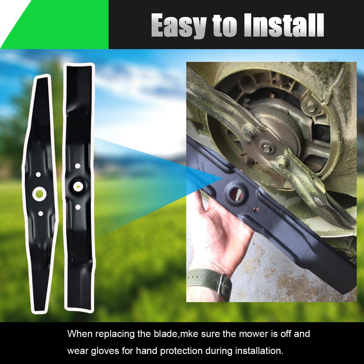 72511-VE1-020 & 72531-VE2-020 Compaitble with Honda HRR216 Blade Kit, Replaces Hrs216,Hrb215,Lawn Mower Blades Replacement Parts image number 4