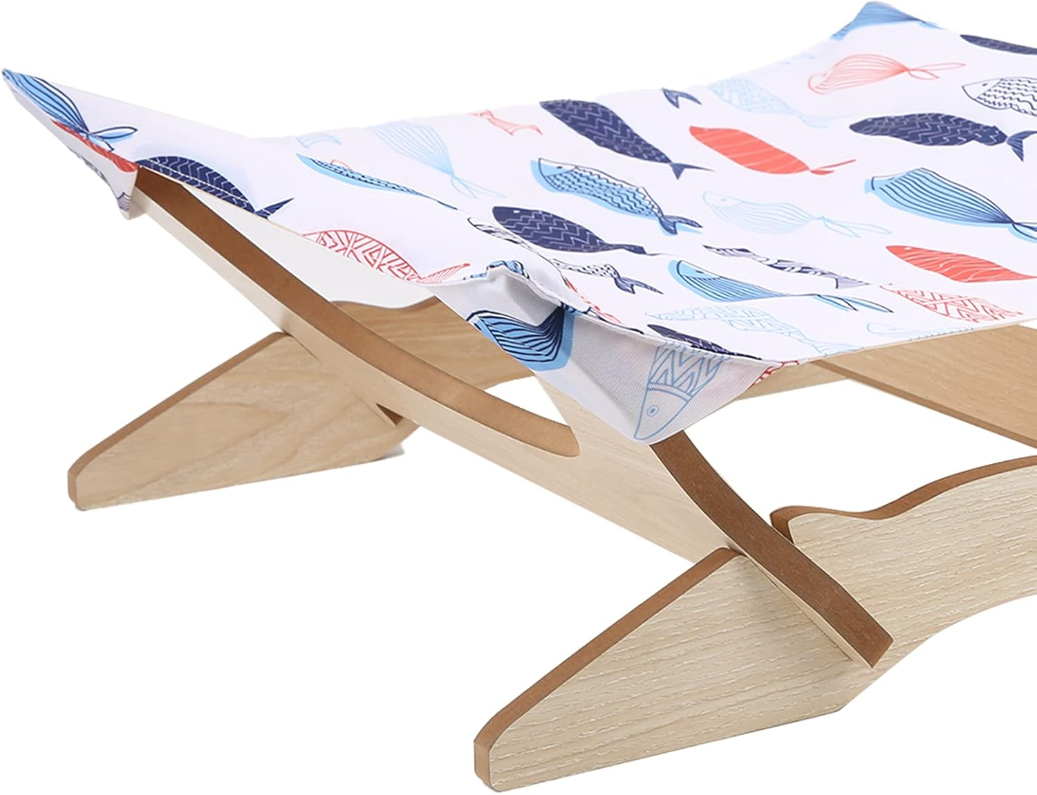 Cat Hammock Bed, with Anti-Slip Mat, Detachable Wooden Frame Hanging Beds, Cat Perch, for Indoor Kitten and Puppy