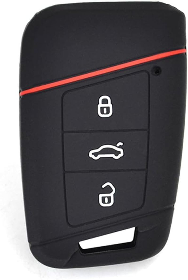 Key Fob Cover Soft Silicone Protective Case Remote Key Accessories Compatible with VW Volkswagen Passat B8 Jetta Skoda Kodiaq Superb A7