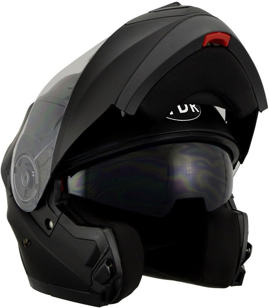 TDR Black Flip up Full-Face Modular Motorcycle Helmet Dual Visor Sun Shield ECE 22.06 Approved ABS EPS Air Vents Street Bike ATV Motocross Adventure Touring image number 4