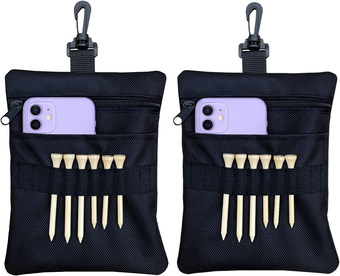 CORECISE Golf Tee Pouch Bag,Zipper Golf Ball Bag,Golf Accessory Pouch,Golf Accessories for Men