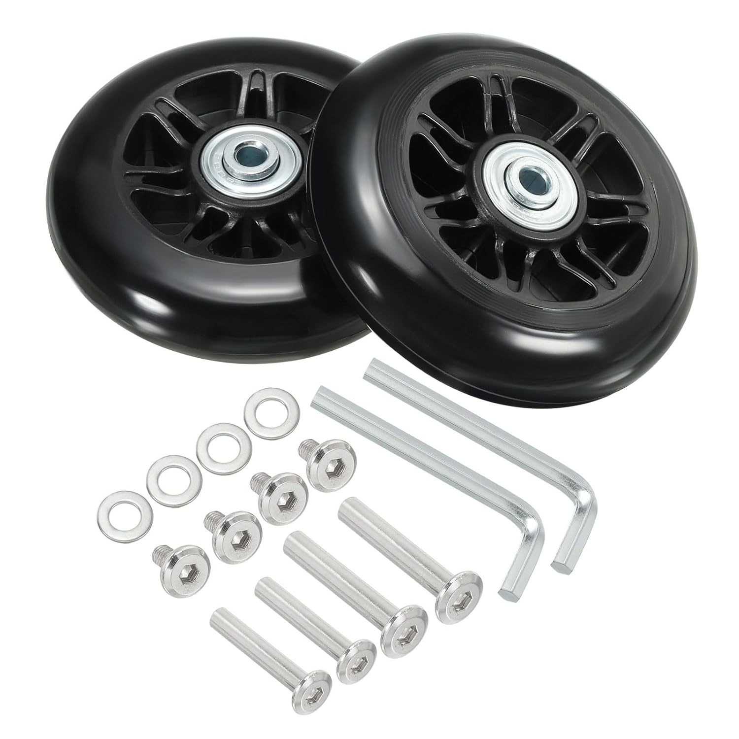 Uxcell Replacement Luggage Suitcase Wheels Repair Kit, 90Mmx24Mm Wear-Resistant & Mute Swivel Caster Wheels image number 1