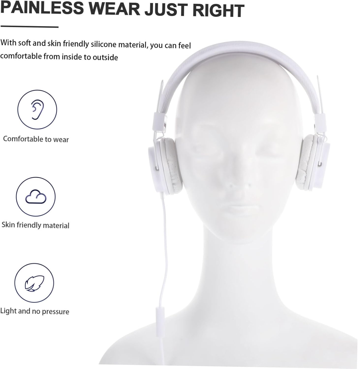 HONMEET Wired Over-Ear Game Headset Inline Control for Computer Gaming, White Wired Gaming Earphone Suitable for Gamers and Online Communication image number 1