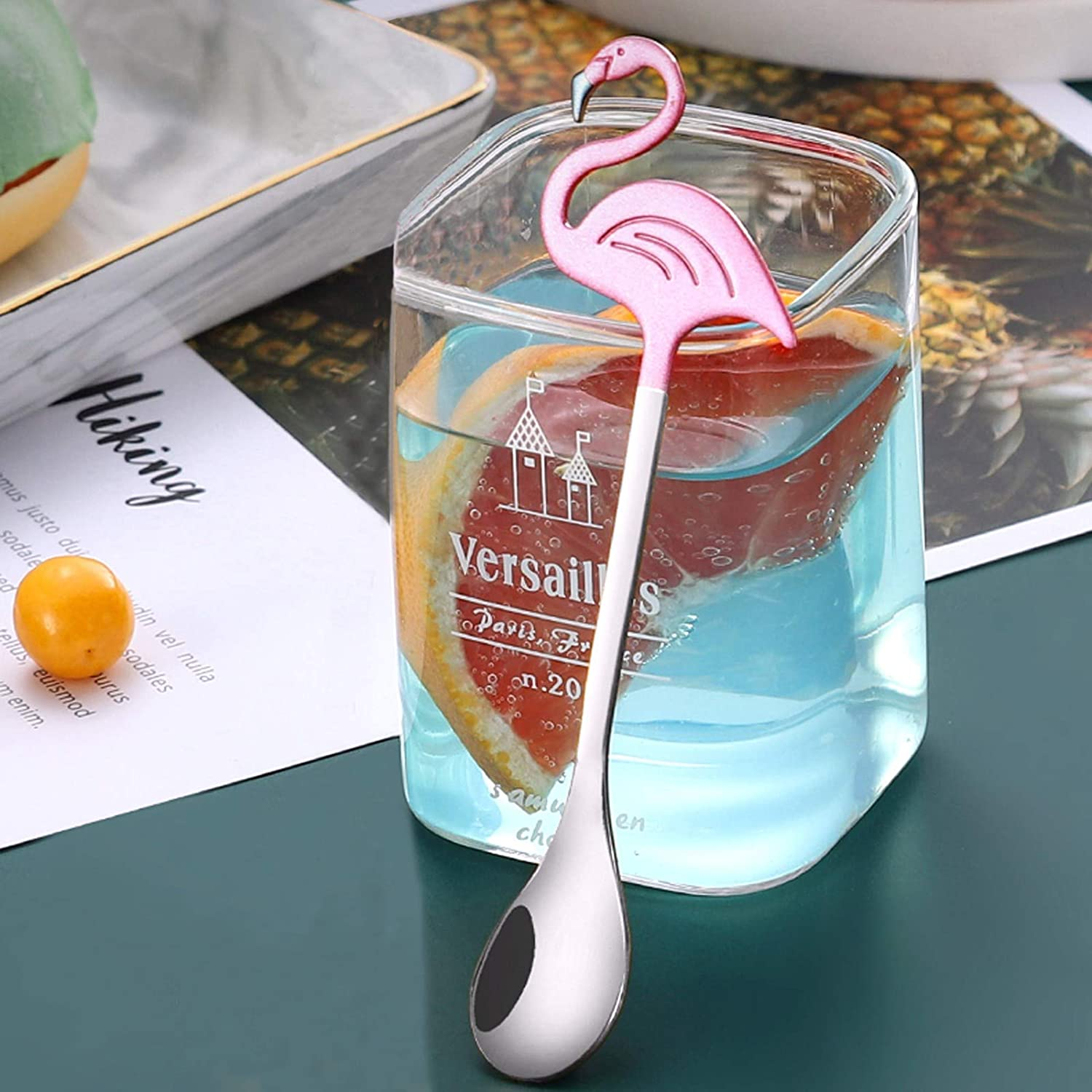 Maydahui 2PCS Flamingo Spoons 5.1 Inch（13Cm） Animal Spoon18/8（304） Stainless Steel Dessert Coffee Stirring Spoon Teaspoon Tableware Kitchen Tools image number 6