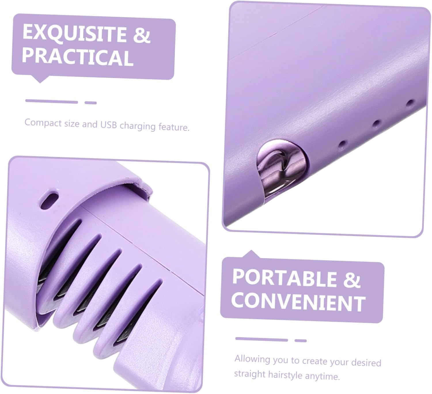 HAPINARY Cordless Hair Straightener Brush Heated Hair Straightening Comb Rechargeable Styling Tool Portable for Travel image number 2