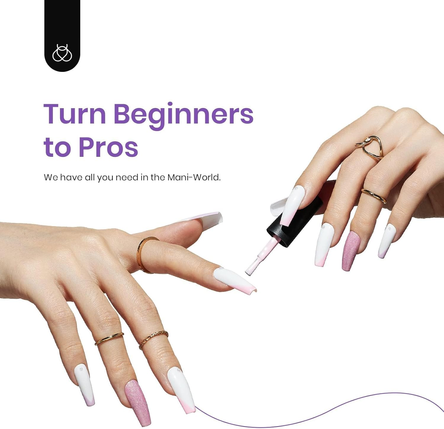 Beetles 6 Colors Gel Nail Polish Kit, Romantic Garden Pink Purple Glitter Gel Polish Milky White Soak off Nail Lamp Cured Nail Art image number 2