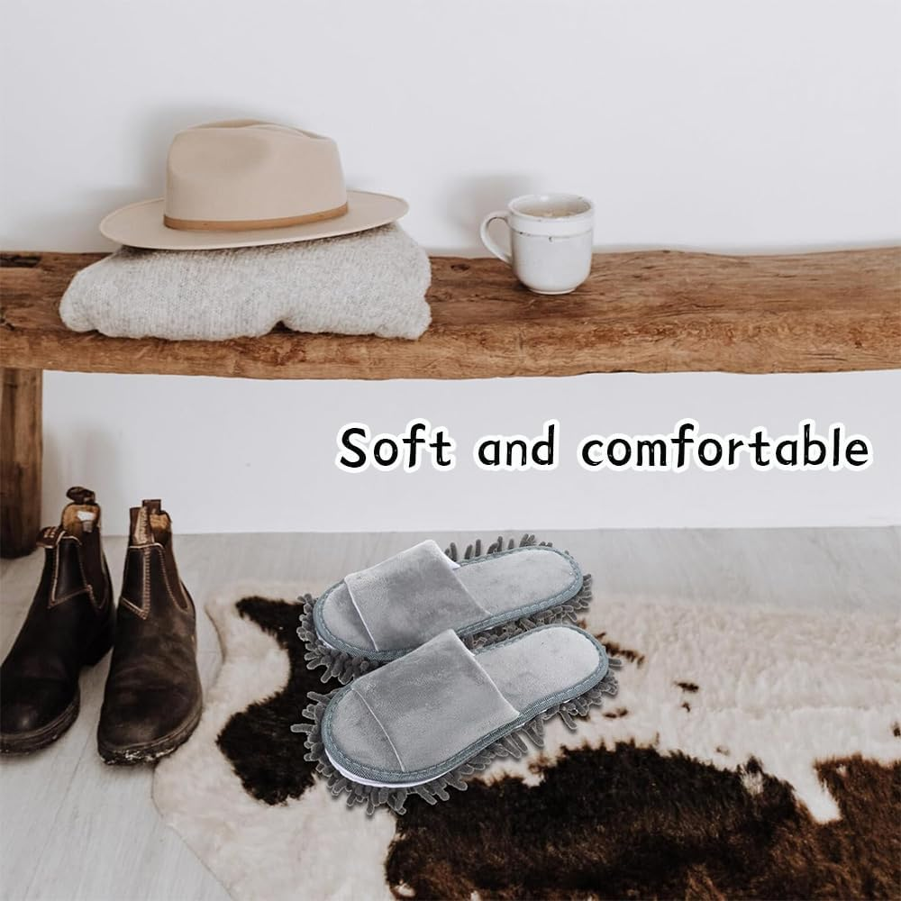 4 Pair Washable House Mop,Detachable Dusting Shoes,Breathable Mesh Surface,Silent Mopping,Funny Cleaning Mop,For Floor Cleaning,Home & Office Use image number 5