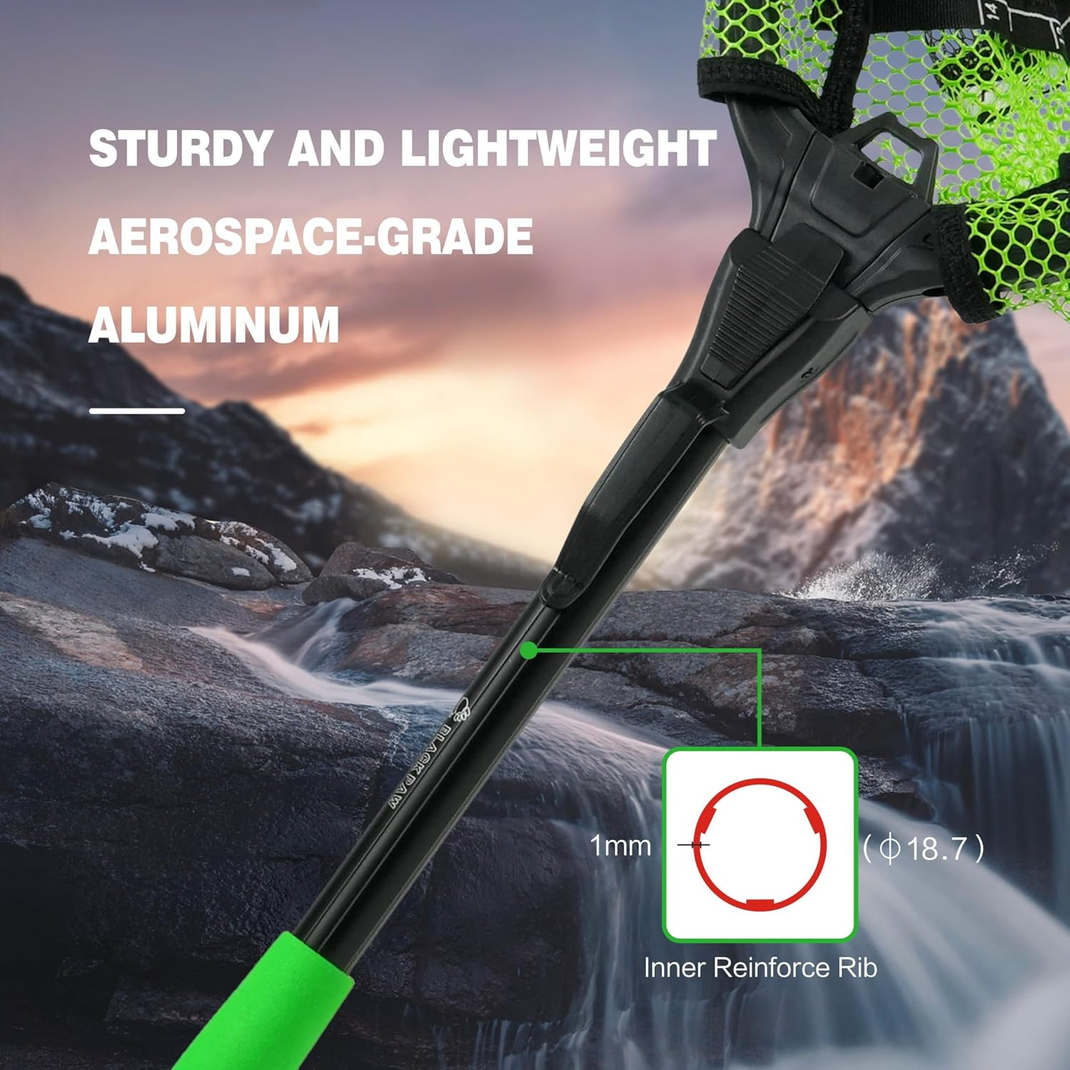 Black Paw Floating Fishing Net Foldable Telescopic Fish Landing Net Rubber Coated Fishing Net for Kayak, Fly, Trout, Fishing Net Freshwater Saltwater image number 5