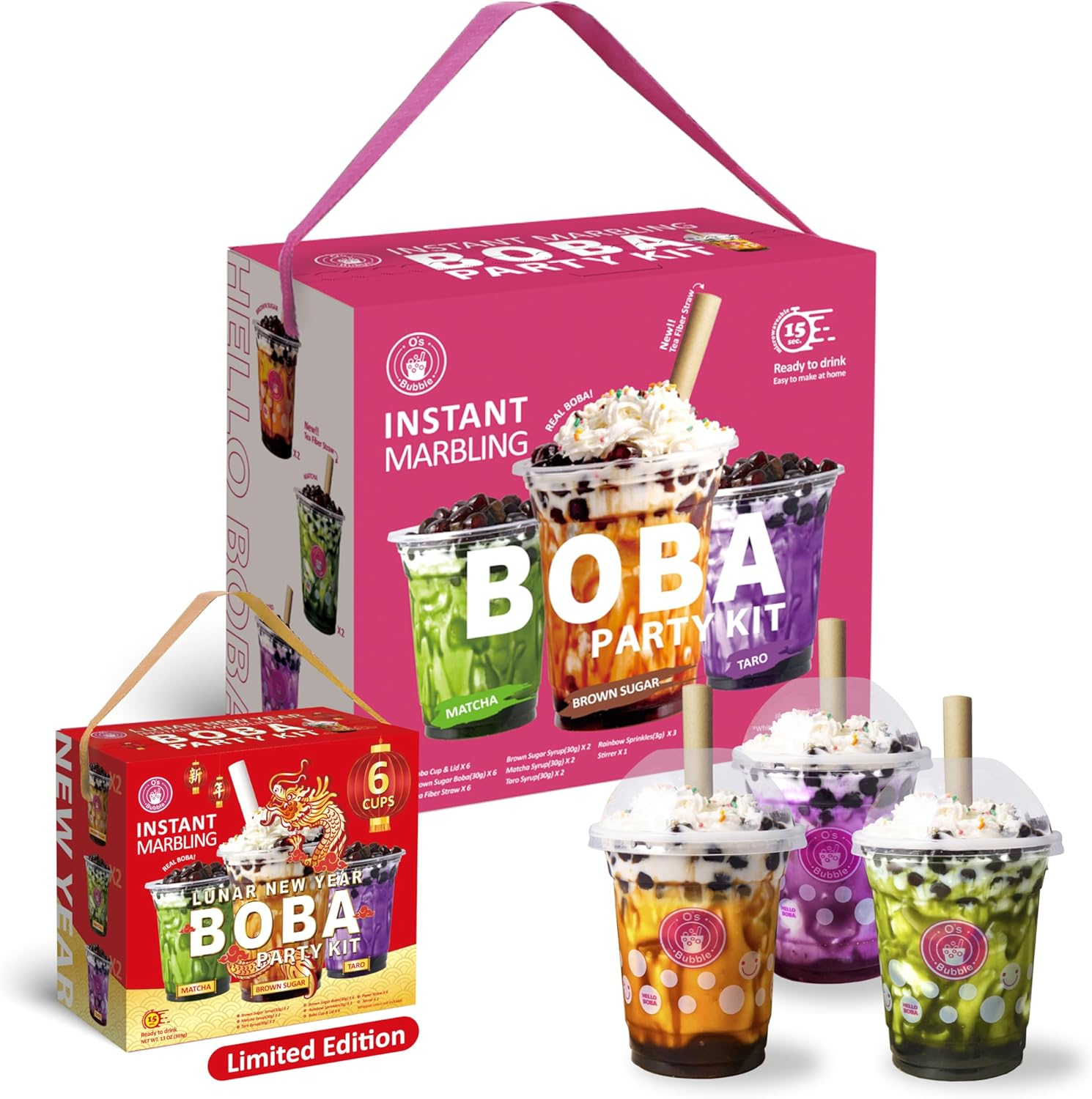 O&rsquo;S Bubble Instant Marbling Boba Party Kit (Ambient) &ndash; 6 Servings image number 3