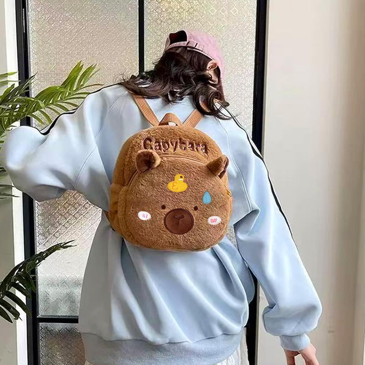 FOSDICK Capybara Backpack Nursery Cute Capybara Bag Nursery Kawaii Children'S Backpack Small Backpack Children with Change Purse Plush Nursery Backpack Children'S Backpacks for School Camping image number 5