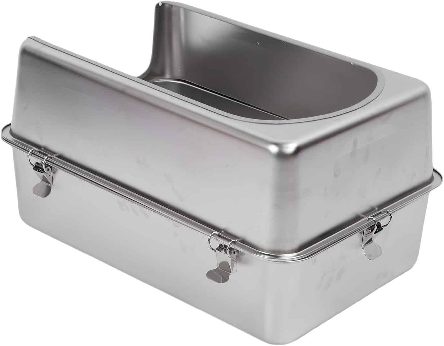 Jiawu Extra Large Stainless Steel Cat Litter Box with Cover for Easy Cleaning, Spacious Design for Cat Lovers image number 2