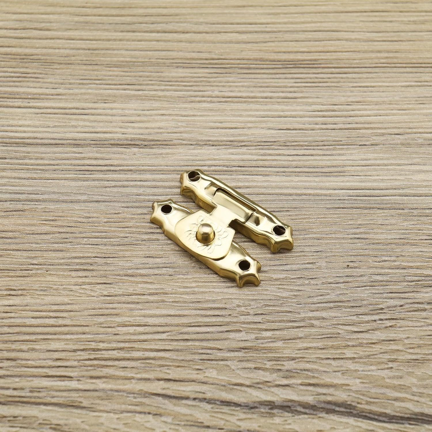 Emagtech 36Pcs Antique Bronze Hasp Latches Mini Hinges with Screws Mini Cabinet Latch Hasps Decorative Accessories for Jewelry Box Gift Box Doll House image number 4