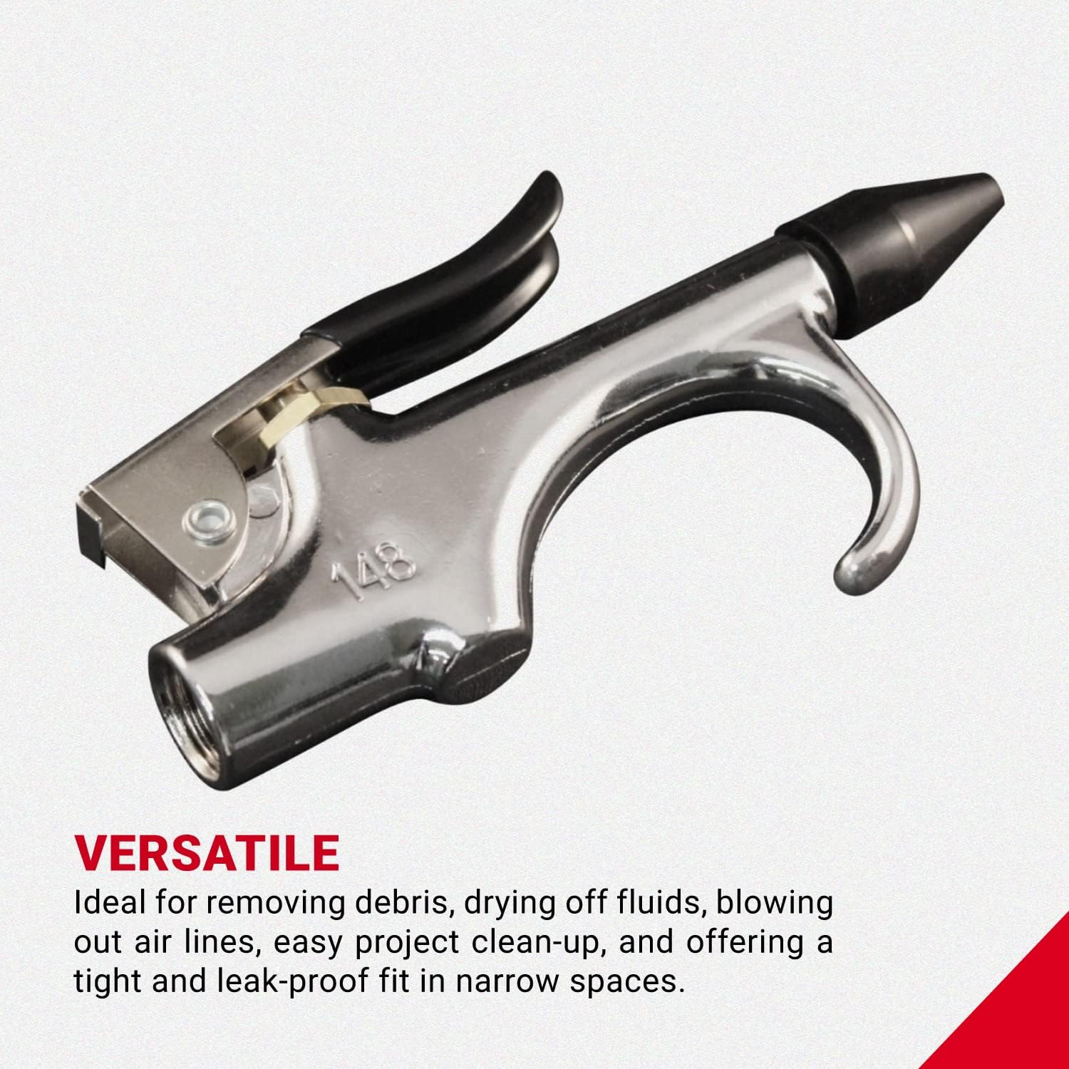 Milton (S-148) 1/4" NPT Lever Blow Gun - Rubber and Safety Tip Nozzles image number 5