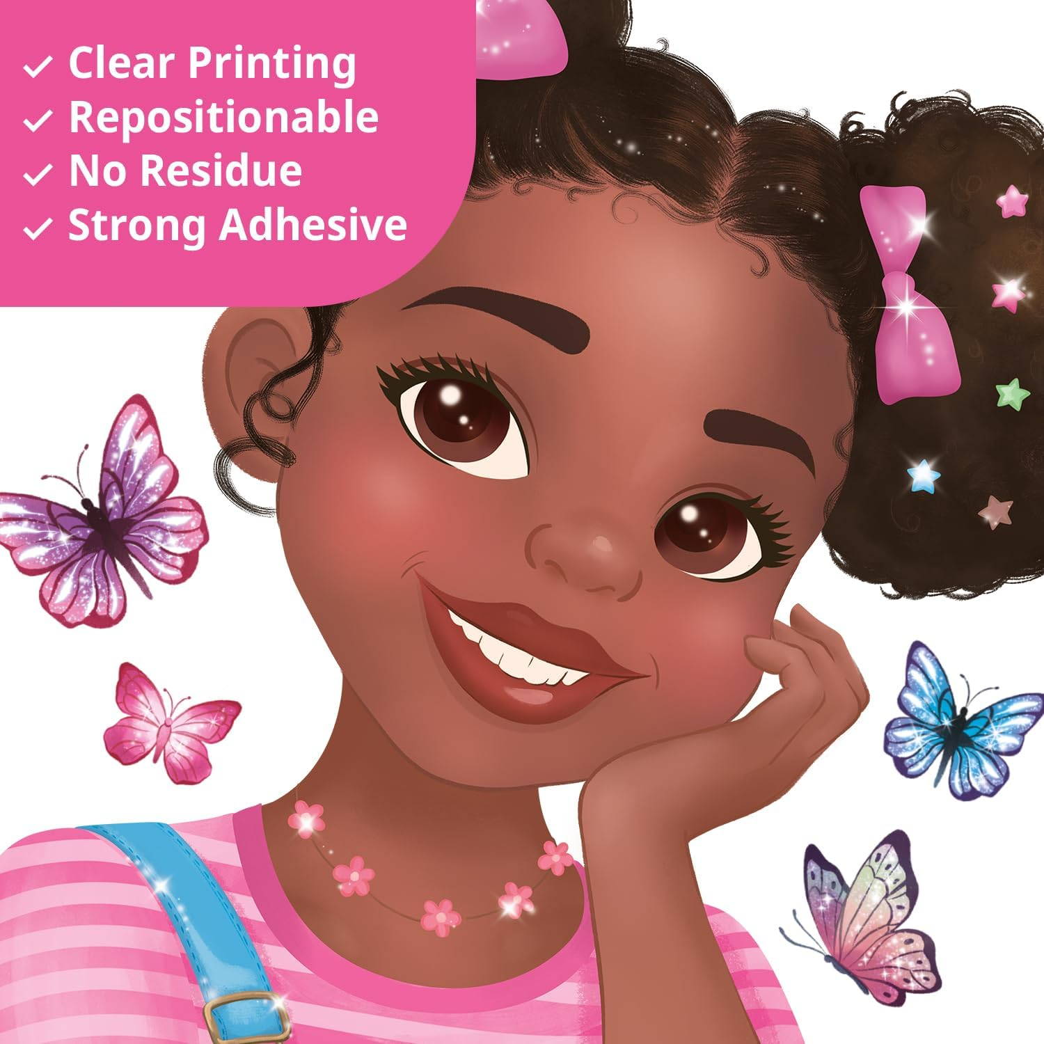 DECOWALL SG2-2502 Black Girl Magic Bible Wall Stickers Decals Inspirational Quotes Verses Decor Pink Bedroom Room Art Decorations Peel and Stick Princess Nursery Butterfly Kids Baby Home image number 3