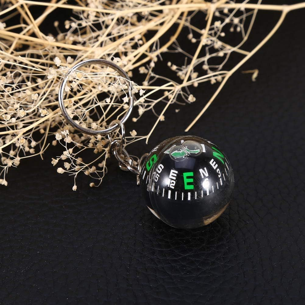 Ball Keychain Liquid Filled Compass for Hiking Camping Travel Outdoor, Mini Survival Compass Ball for Directions