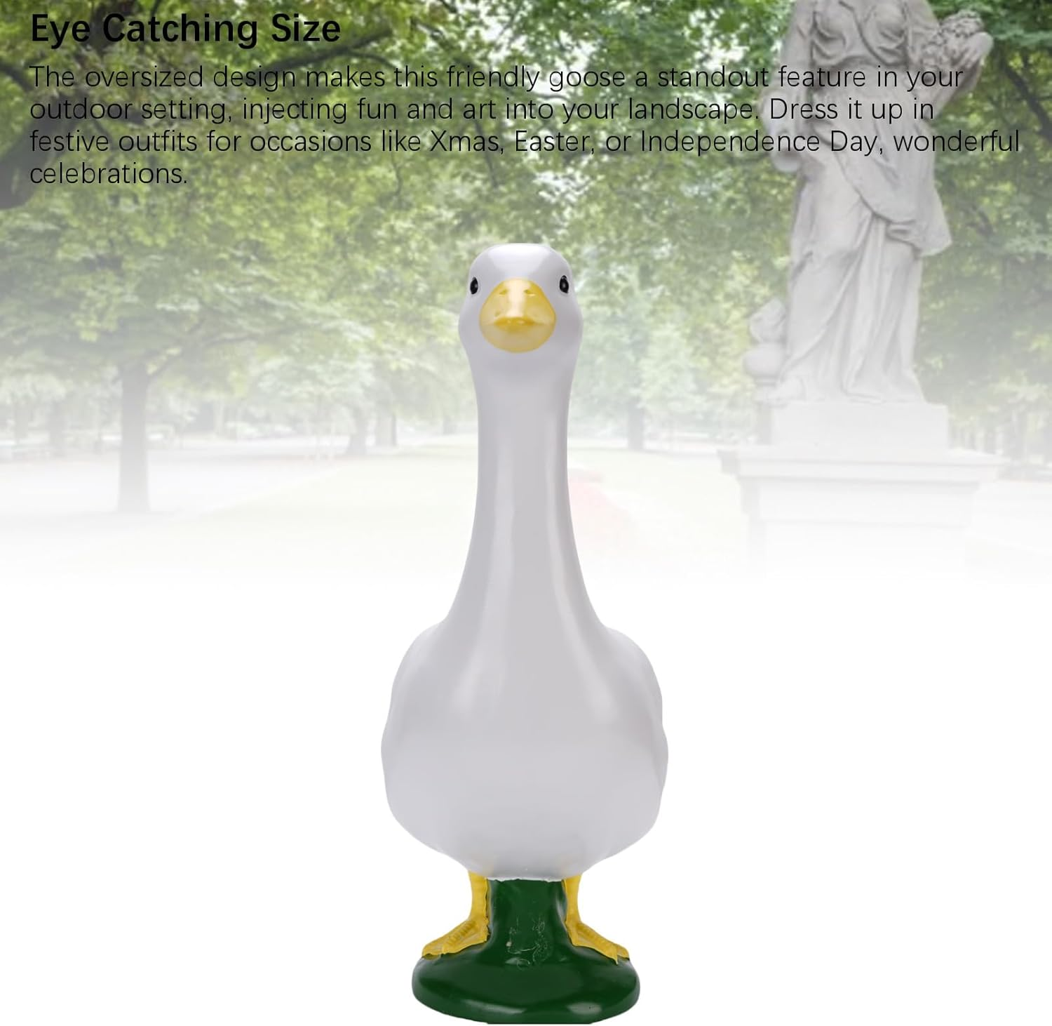 Garden Goose Statue Resin Lifelike, Duck Garden Statues Outdoor Fence Decor, Funny Porch Goose Resin Lawn Yard Decor Sculpture Ornament Gifts for Home Outdoor Patio image number 1