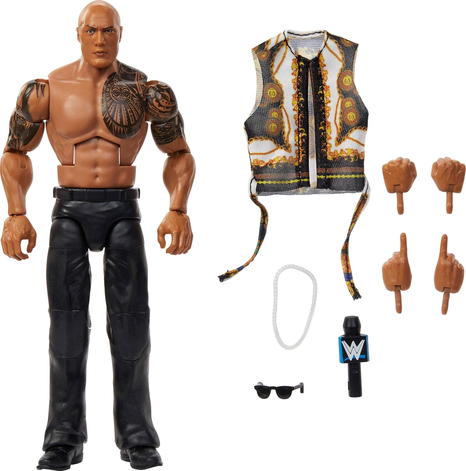Mattel WWE Elite Action Figure & Accessories, Series #115 6-Inch Collectible the Rock with 25 Articulation Points & Swappable Hands image number 2