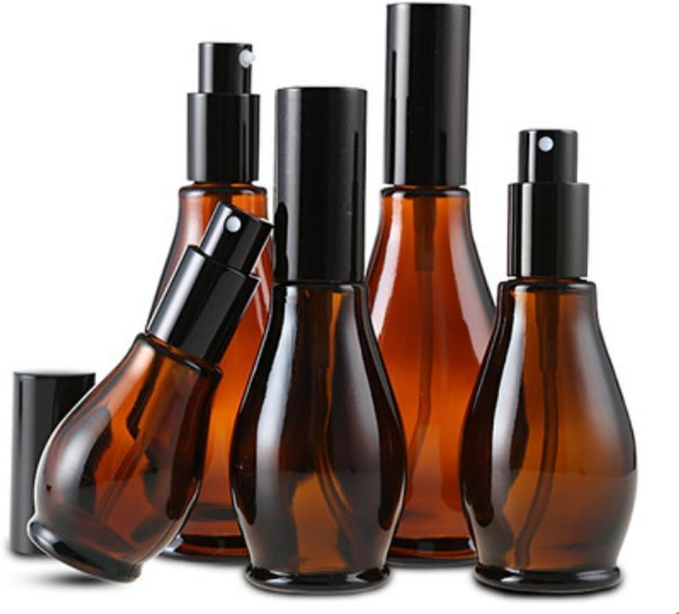 3PCS 50Ml/1.67Oz Empty Refillable Amber Glass Sprayer Bottles Cosmetic Perfume Storage Spray Containers with with Black Atomiser Sprays and Anti-Dust Cap for Essential Oil/Aromatherapy image number 2