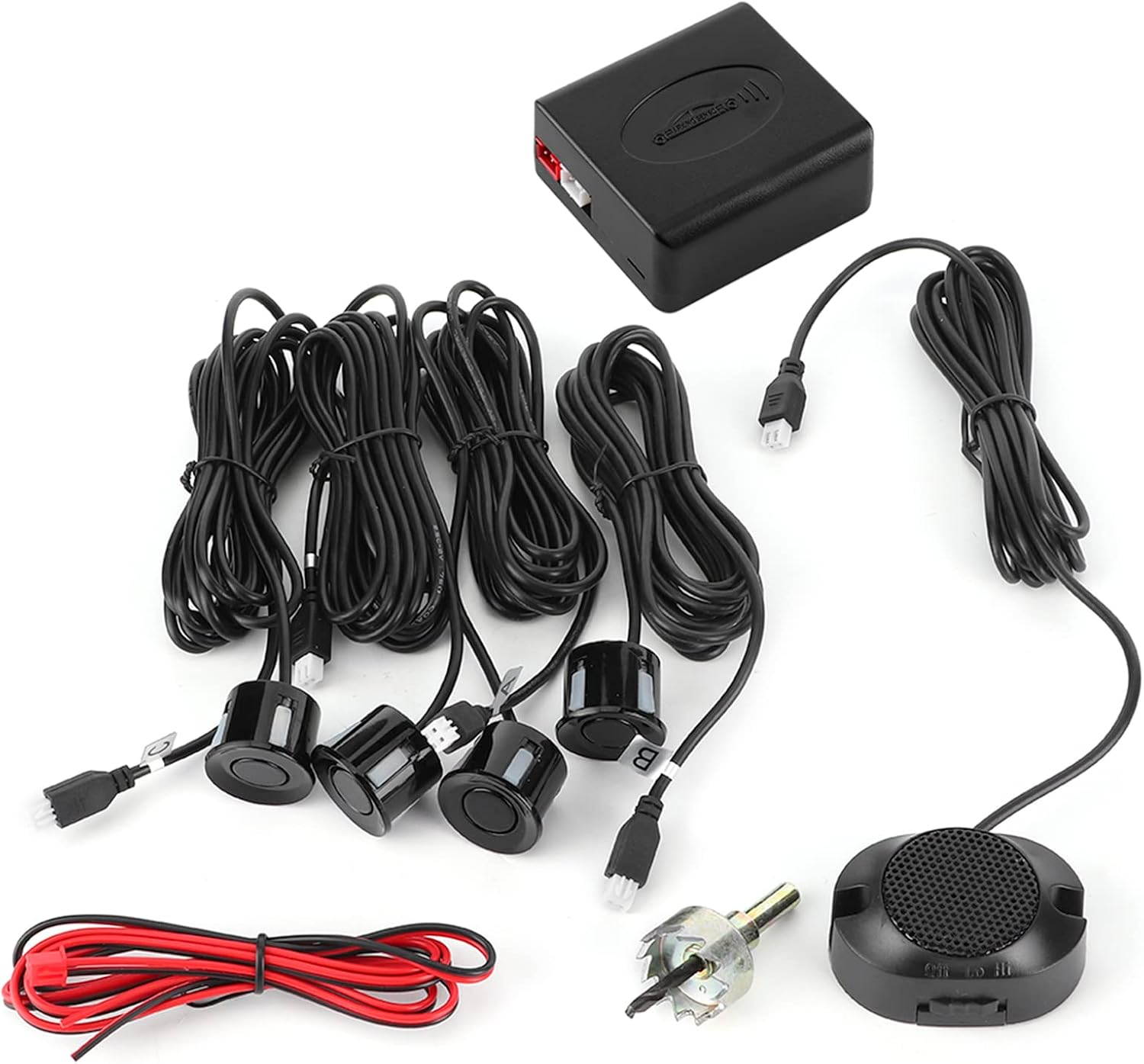 DC 12V Reverse Radar Kit, Car Parking Sensor Backup Radar Reversing Assistance Aid Kit with Audio Buzzer Alarm image number 3