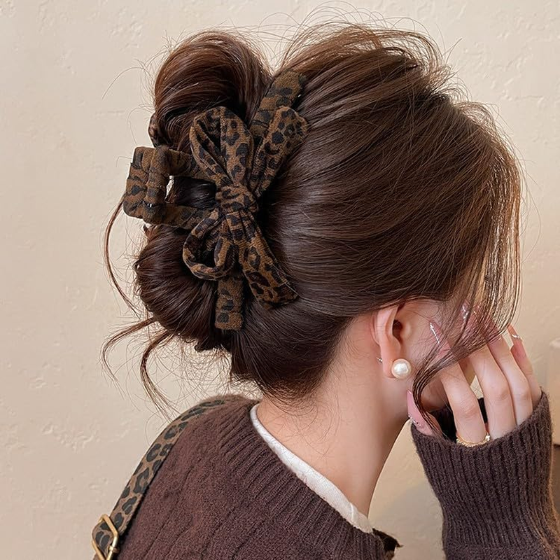 BSLVWG Cute Leopard Print Hair Clip for Women Non-Slip Large Cheetah Strong Hold Hair Clips for Thin and Thick Hair Chic Hair Styling Accessories