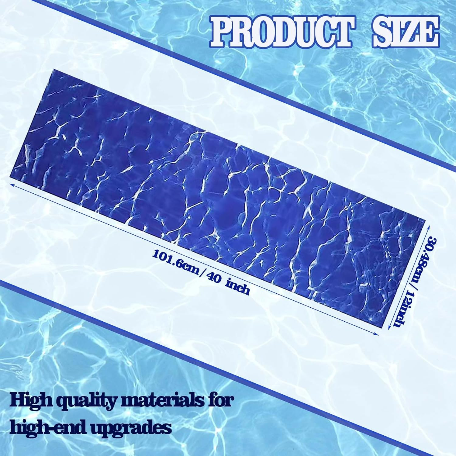 CHEUNGHAO Vinyl Pool Liner Patch Self-Adhesive PVC Repair Patch Rectangle Pool Repair Patch for Swimming Pools Inflatable Boat(Blue,12 X 40 Inch) image number 3