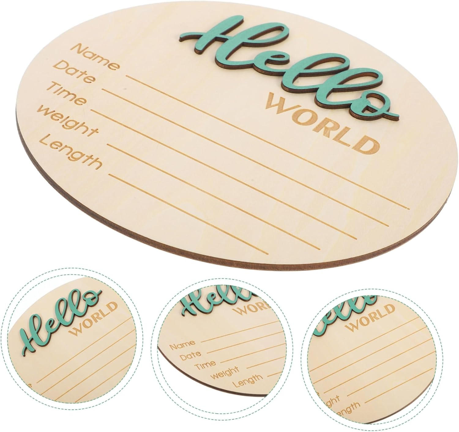 Wooden round Birth Announcement Sign for Newborns Baby Name Sign Infant Photography Prop Hospital Welcome Newborn Announcement image number 4