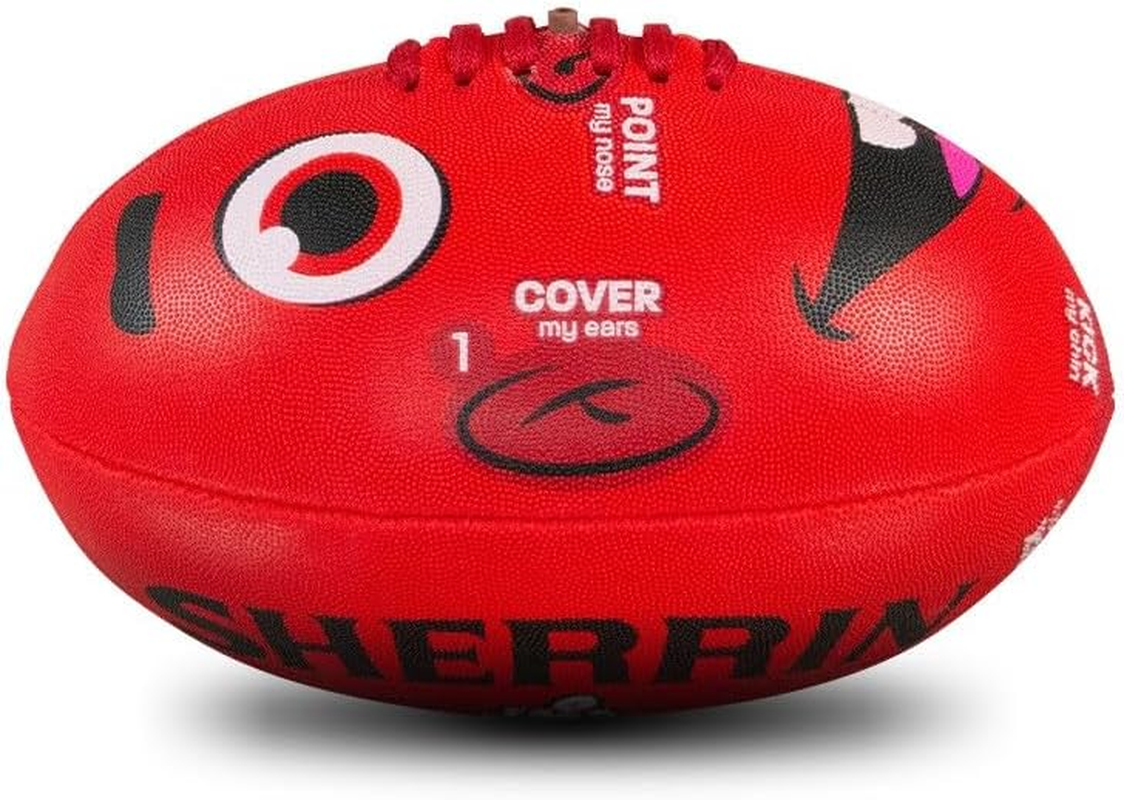 Sherrin Face Footys All Surface Synthetic Football, Size 1 - Red image number 4