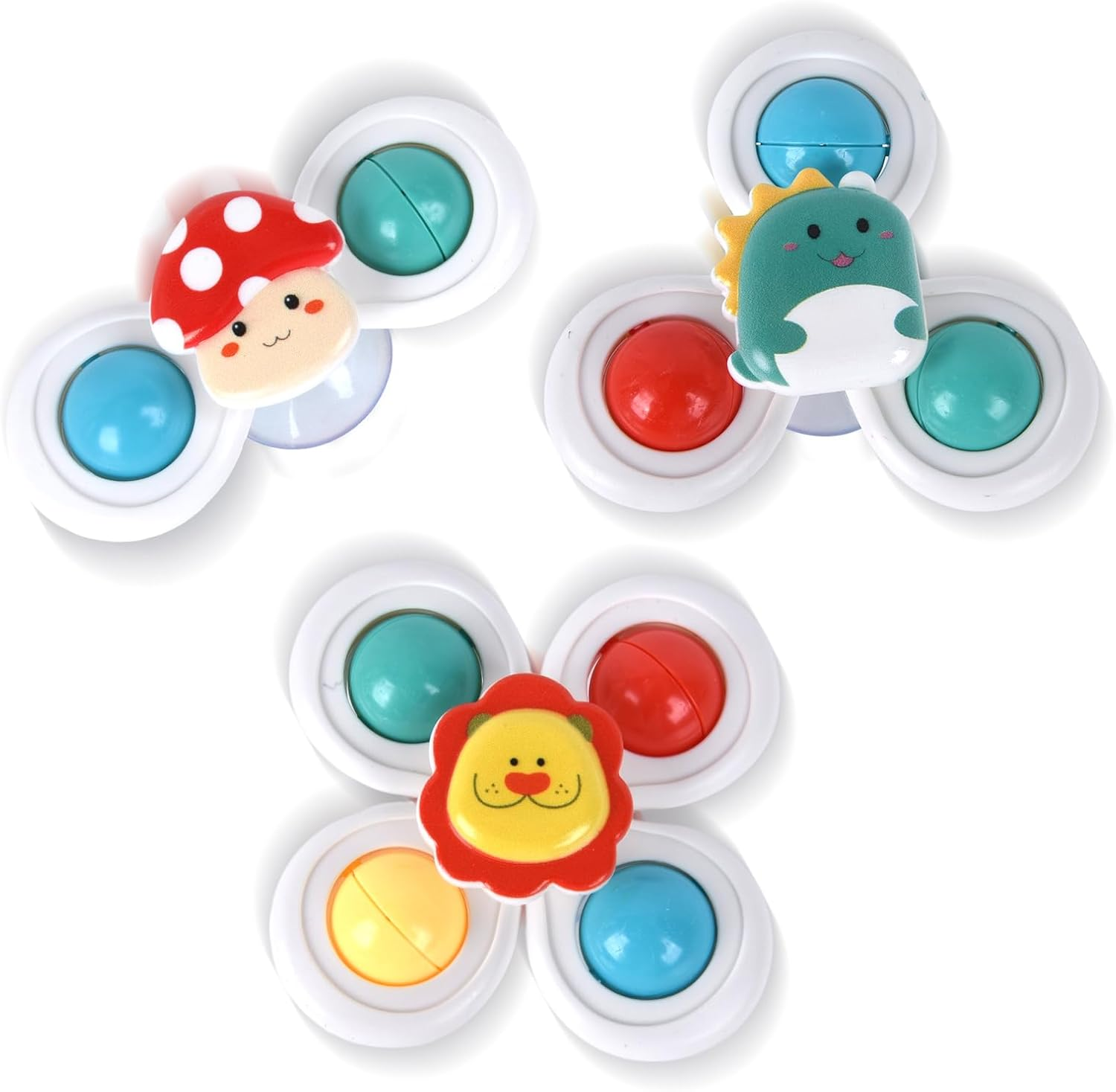 OLIGEI 3PCS Suction Cup Spinner Toys for 1 2 Year Old Boys Spinning Toys Baby Toys 12-18 Months Sensory Toys for Toddlers 1-3 Easter Basket Stuffers Gifts for 1 Year Old Girls image number 5