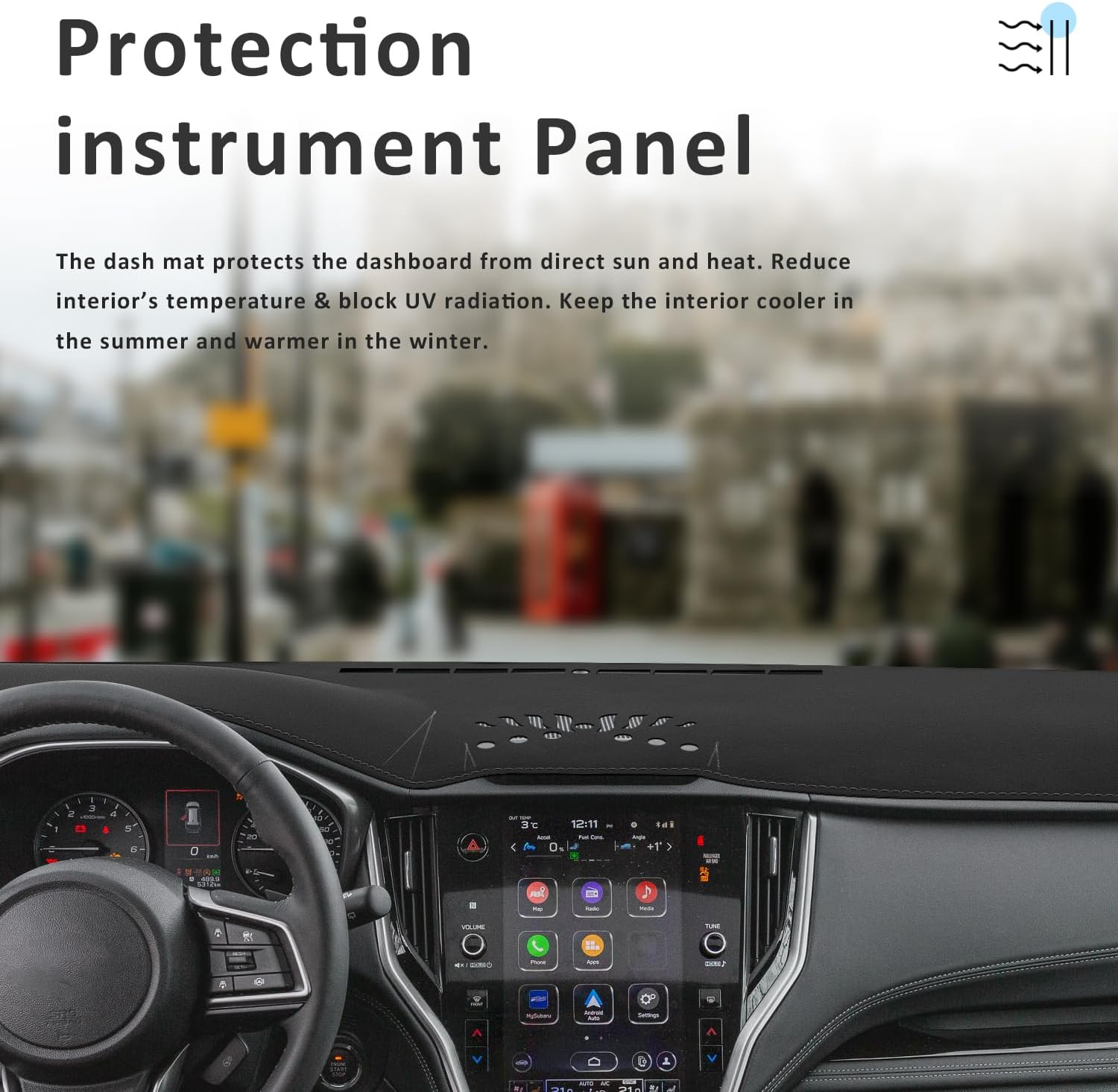 Auovo Dashboard Cover Mat Compatible with Subaru Outback Accessories 2020-2024 Anti-Slip Dash Cover Dash Carpet Cover Sunshield Protector image number 5