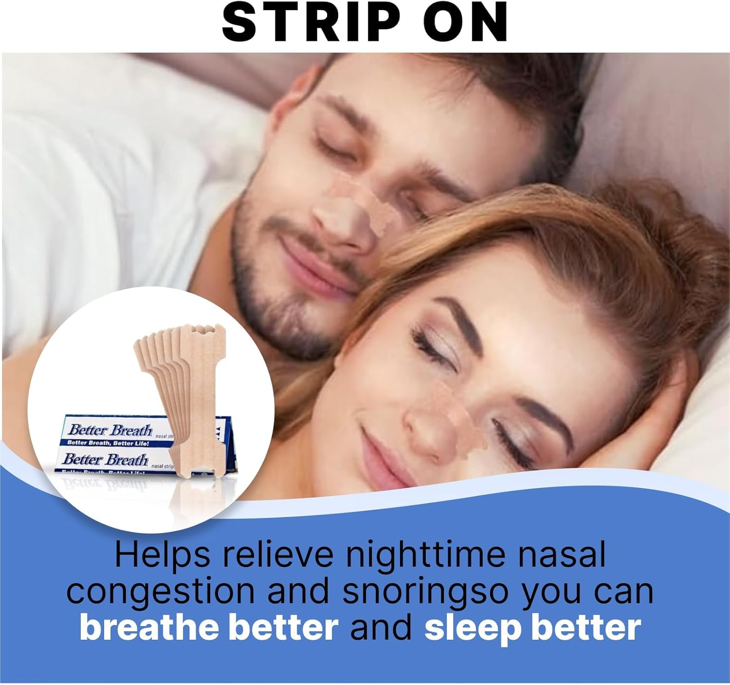 30 Pack Breathe Right Nasal Strips, Nose Strips for Sleeping, Snoring Relief, and Better Nose Breathing, Effective Nose Tape for Sleeping, Reducing Snoring, and Improving Sleep Quality image number 3