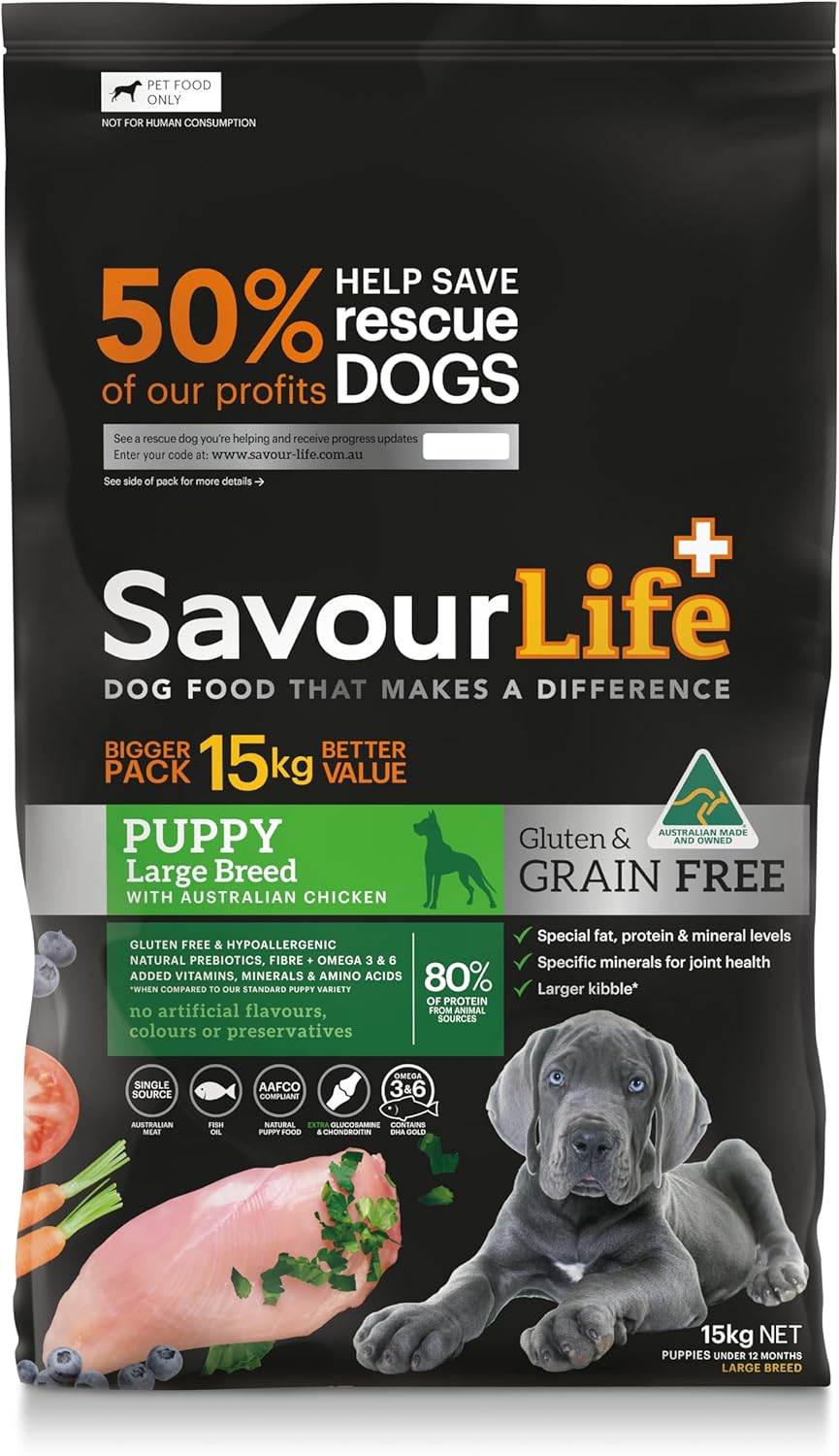 Savourlife Grain & Gluten-Free, Large Breed Puppy Food - Dry, 15Kg image number 1
