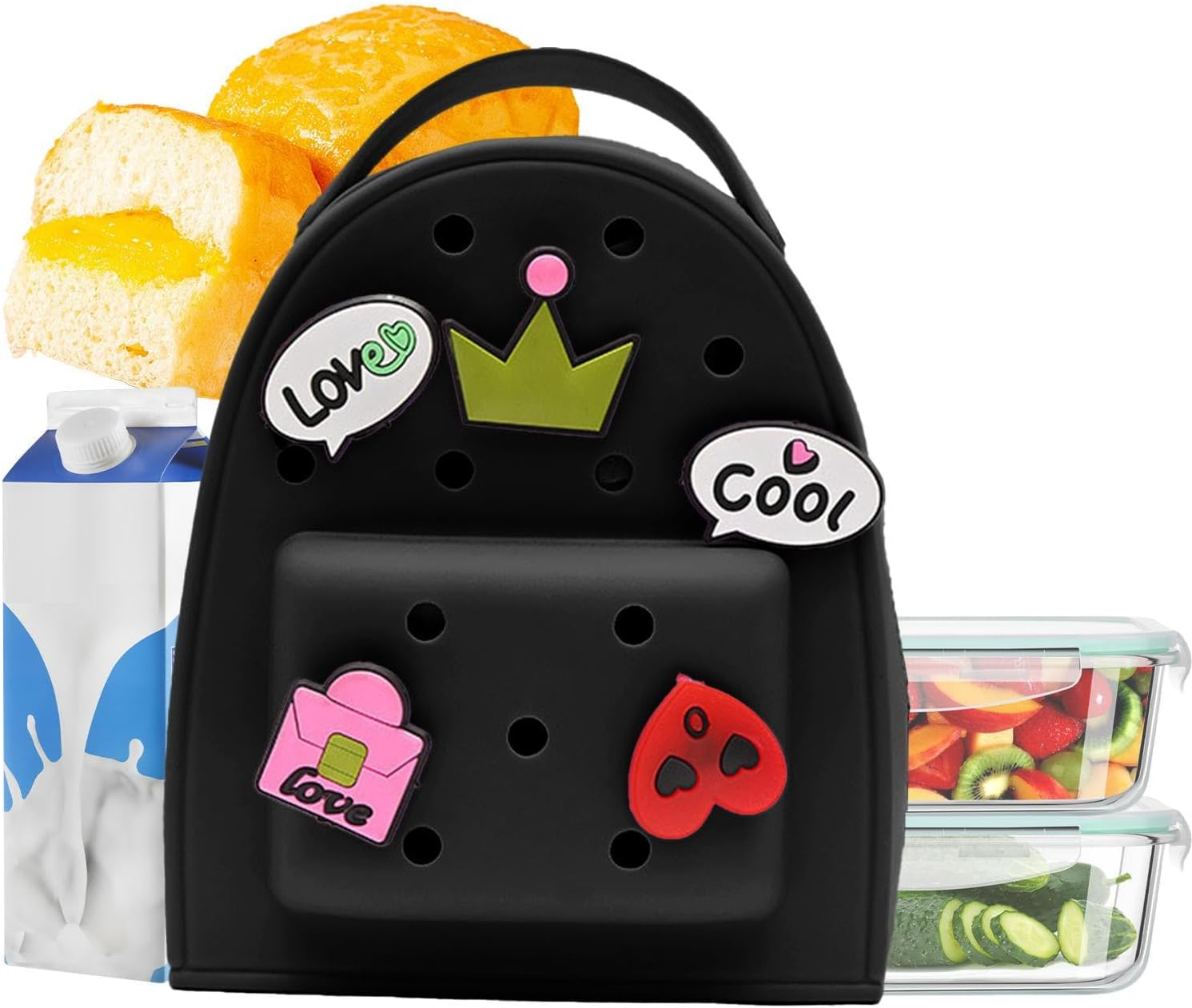 Cute Silicone Jelly Backpack - Waterproof Jelly Backpack with Charm Cute Silicone Backpack | Adjustable Backpack Purse Cartoon Lightweight Travel Bag for Women